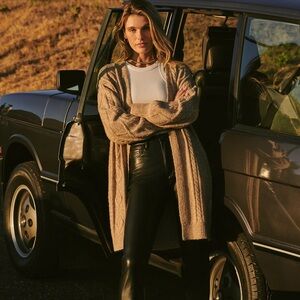 Joe’s The Corrine Duster Cardigan Wool Mohair Blend size large in tan